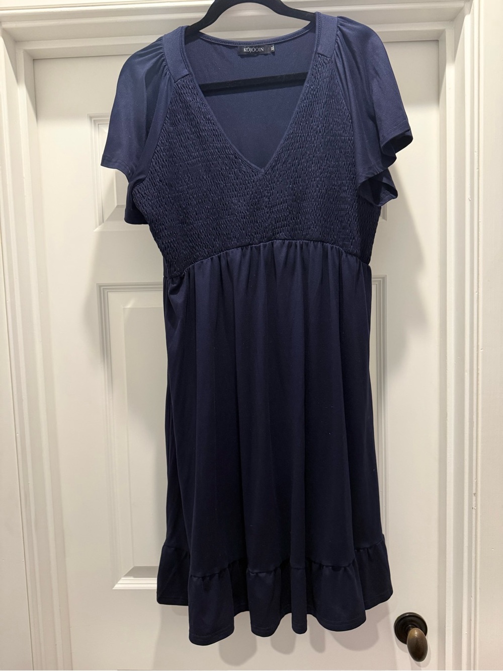 KOJOOIN Navy Crewneck Top with Soft Knit